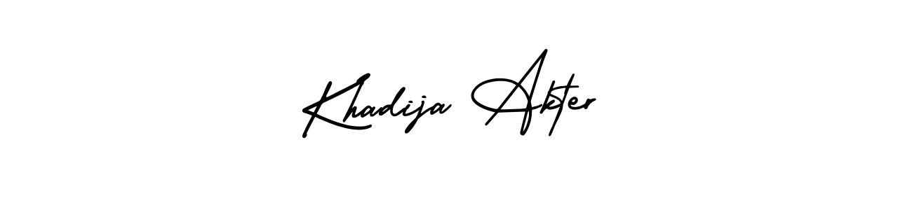 Make a beautiful signature design for name Khadija Akter. With this signature (AmerikaSignatureDemo-Regular) style, you can create a handwritten signature for free. Khadija Akter signature style 3 images and pictures png