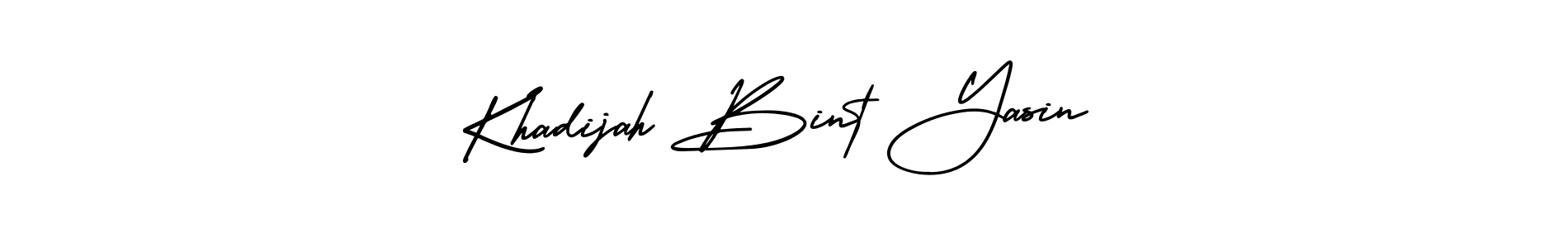 You should practise on your own different ways (AmerikaSignatureDemo-Regular) to write your name (Khadijah Bint Yasin) in signature. don't let someone else do it for you. Khadijah Bint Yasin signature style 3 images and pictures png