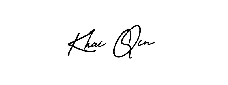 if you are searching for the best signature style for your name Khai Qin. so please give up your signature search. here we have designed multiple signature styles  using AmerikaSignatureDemo-Regular. Khai Qin signature style 3 images and pictures png