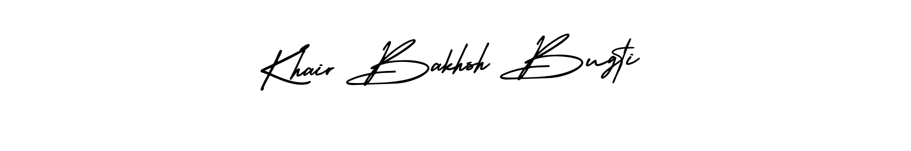 The best way (AmerikaSignatureDemo-Regular) to make a short signature is to pick only two or three words in your name. The name Khair Bakhsh Bugti include a total of six letters. For converting this name. Khair Bakhsh Bugti signature style 3 images and pictures png