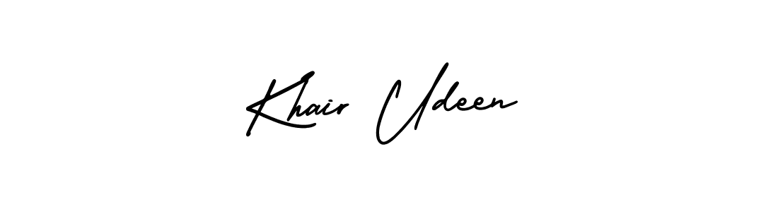 Khair Udeen stylish signature style. Best Handwritten Sign (AmerikaSignatureDemo-Regular) for my name. Handwritten Signature Collection Ideas for my name Khair Udeen. Khair Udeen signature style 3 images and pictures png