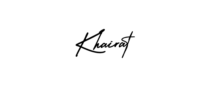 Design your own signature with our free online signature maker. With this signature software, you can create a handwritten (AmerikaSignatureDemo-Regular) signature for name Khairat. Khairat signature style 3 images and pictures png