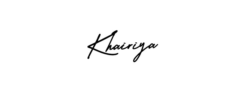 Khairiya stylish signature style. Best Handwritten Sign (AmerikaSignatureDemo-Regular) for my name. Handwritten Signature Collection Ideas for my name Khairiya. Khairiya signature style 3 images and pictures png