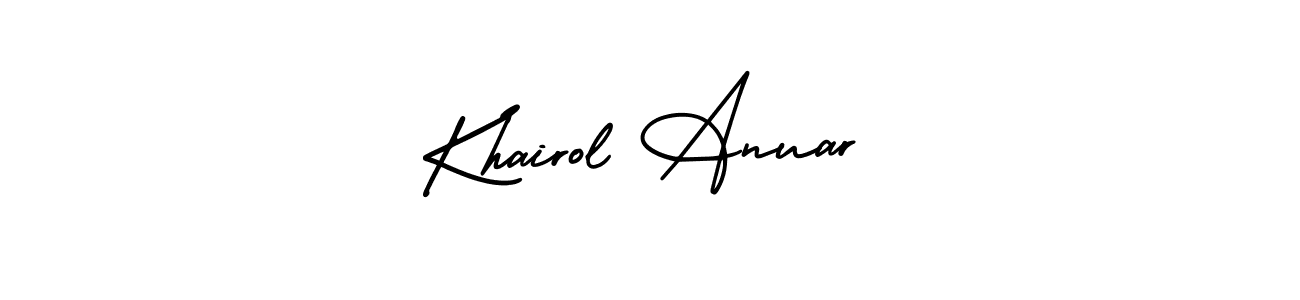 AmerikaSignatureDemo-Regular is a professional signature style that is perfect for those who want to add a touch of class to their signature. It is also a great choice for those who want to make their signature more unique. Get Khairol Anuar name to fancy signature for free. Khairol Anuar signature style 3 images and pictures png