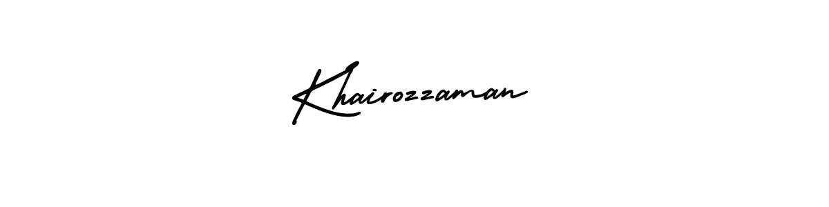 It looks lik you need a new signature style for name Khairozzaman. Design unique handwritten (AmerikaSignatureDemo-Regular) signature with our free signature maker in just a few clicks. Khairozzaman signature style 3 images and pictures png