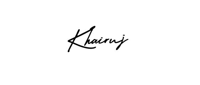 How to make Khairuj name signature. Use AmerikaSignatureDemo-Regular style for creating short signs online. This is the latest handwritten sign. Khairuj signature style 3 images and pictures png