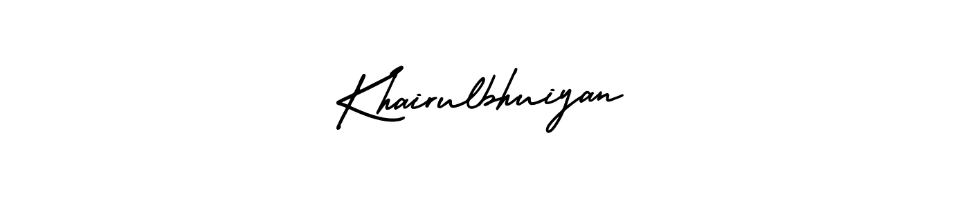 This is the best signature style for the Khairulbhuiyan name. Also you like these signature font (AmerikaSignatureDemo-Regular). Mix name signature. Khairulbhuiyan signature style 3 images and pictures png