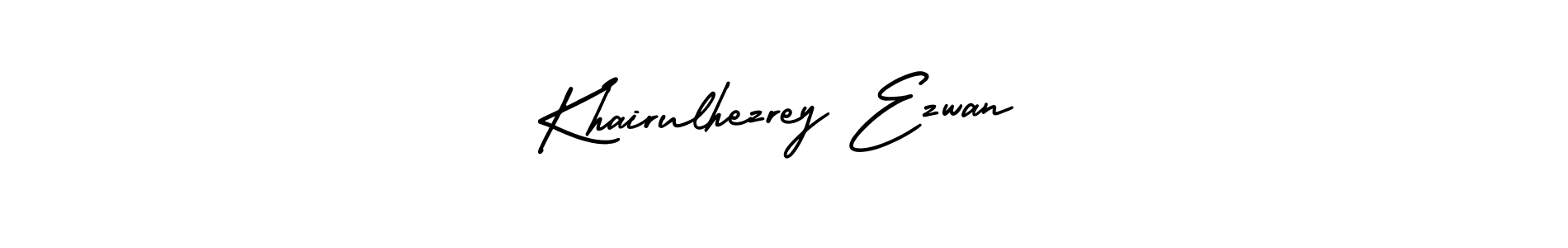 How to make Khairulhezrey Ezwan name signature. Use AmerikaSignatureDemo-Regular style for creating short signs online. This is the latest handwritten sign. Khairulhezrey Ezwan signature style 3 images and pictures png