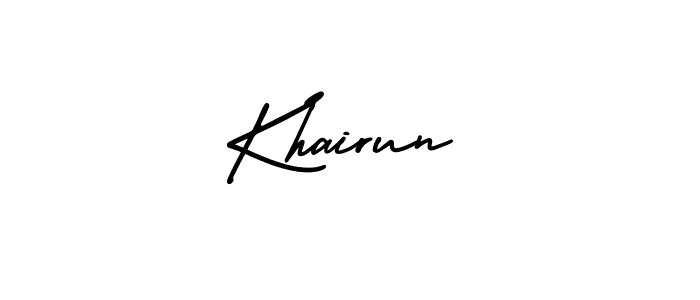 How to make Khairun signature? AmerikaSignatureDemo-Regular is a professional autograph style. Create handwritten signature for Khairun name. Khairun signature style 3 images and pictures png