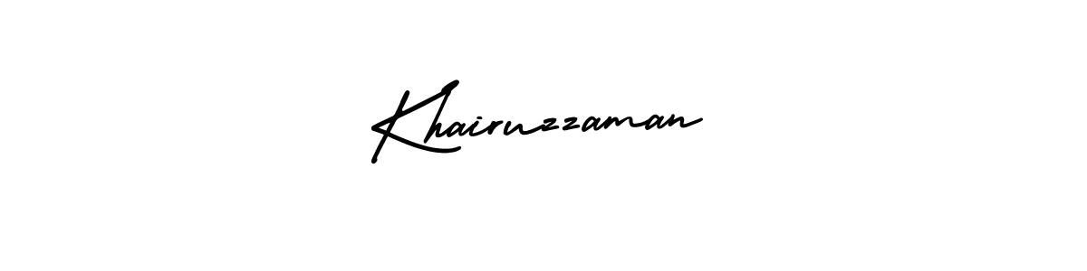 Use a signature maker to create a handwritten signature online. With this signature software, you can design (AmerikaSignatureDemo-Regular) your own signature for name Khairuzzaman. Khairuzzaman signature style 3 images and pictures png