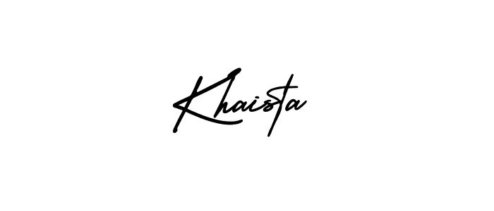 Design your own signature with our free online signature maker. With this signature software, you can create a handwritten (AmerikaSignatureDemo-Regular) signature for name Khaista. Khaista signature style 3 images and pictures png