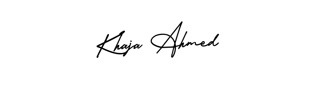 AmerikaSignatureDemo-Regular is a professional signature style that is perfect for those who want to add a touch of class to their signature. It is also a great choice for those who want to make their signature more unique. Get Khaja Ahmed name to fancy signature for free. Khaja Ahmed signature style 3 images and pictures png