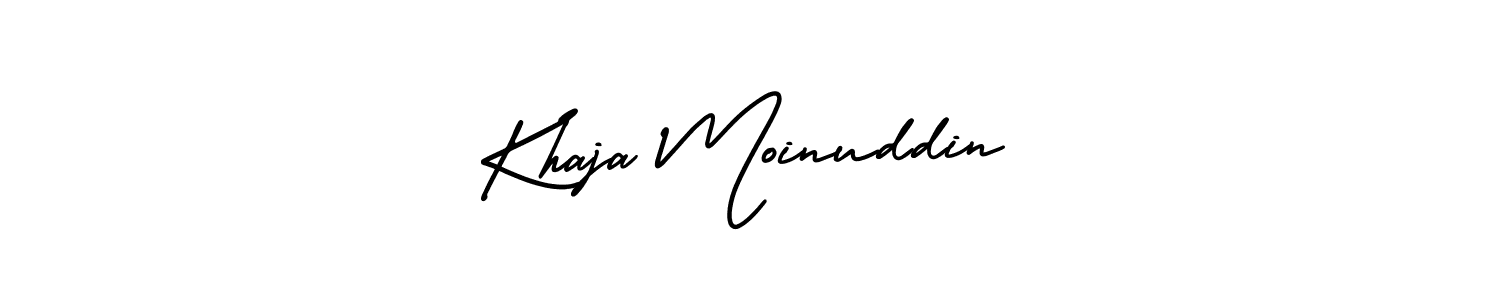 Make a beautiful signature design for name Khaja Moinuddin. With this signature (AmerikaSignatureDemo-Regular) style, you can create a handwritten signature for free. Khaja Moinuddin signature style 3 images and pictures png