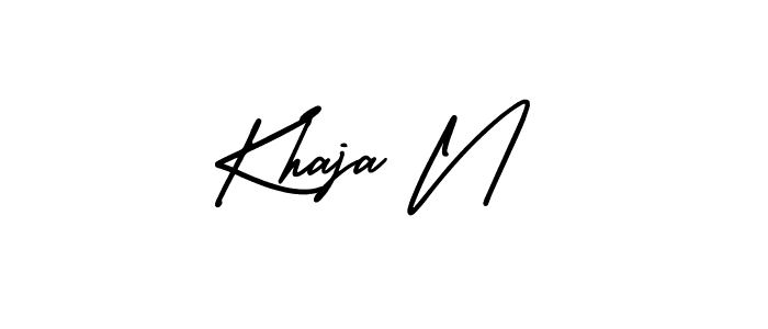 Create a beautiful signature design for name Khaja N. With this signature (AmerikaSignatureDemo-Regular) fonts, you can make a handwritten signature for free. Khaja N signature style 3 images and pictures png