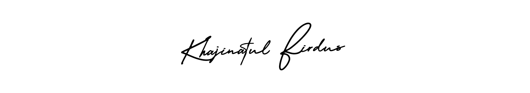 This is the best signature style for the Khajinatul Firdus name. Also you like these signature font (AmerikaSignatureDemo-Regular). Mix name signature. Khajinatul Firdus signature style 3 images and pictures png