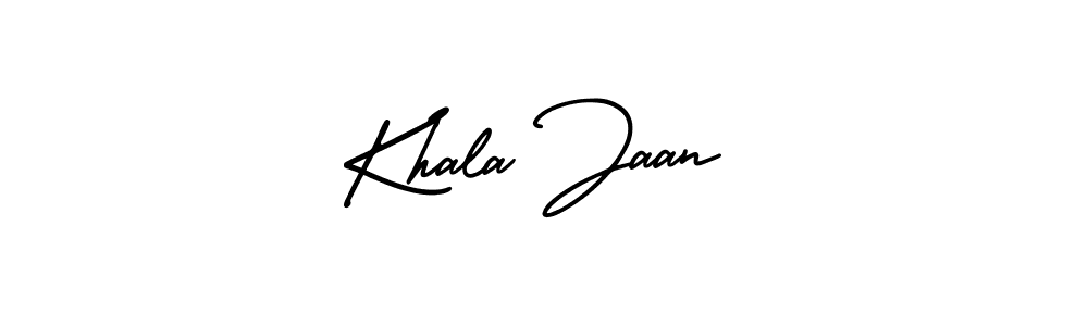 How to make Khala Jaan name signature. Use AmerikaSignatureDemo-Regular style for creating short signs online. This is the latest handwritten sign. Khala Jaan signature style 3 images and pictures png