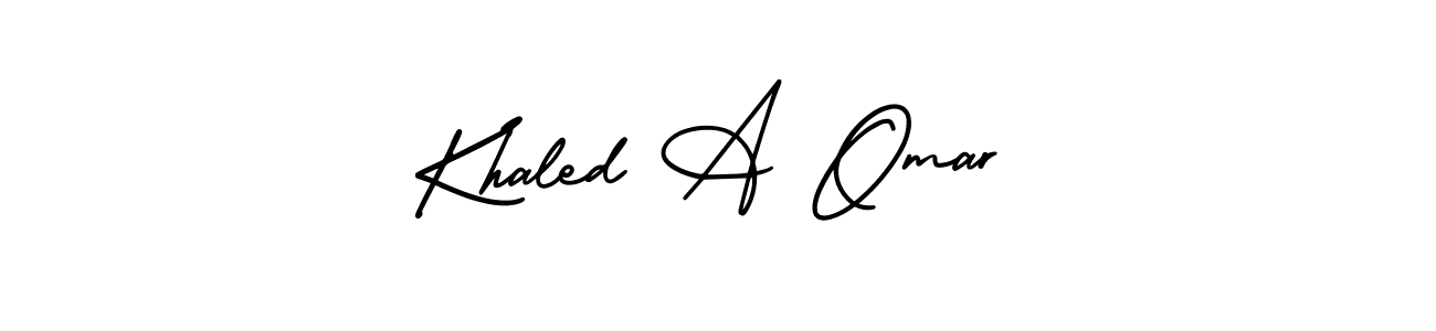 How to make Khaled A Omar name signature. Use AmerikaSignatureDemo-Regular style for creating short signs online. This is the latest handwritten sign. Khaled A Omar signature style 3 images and pictures png