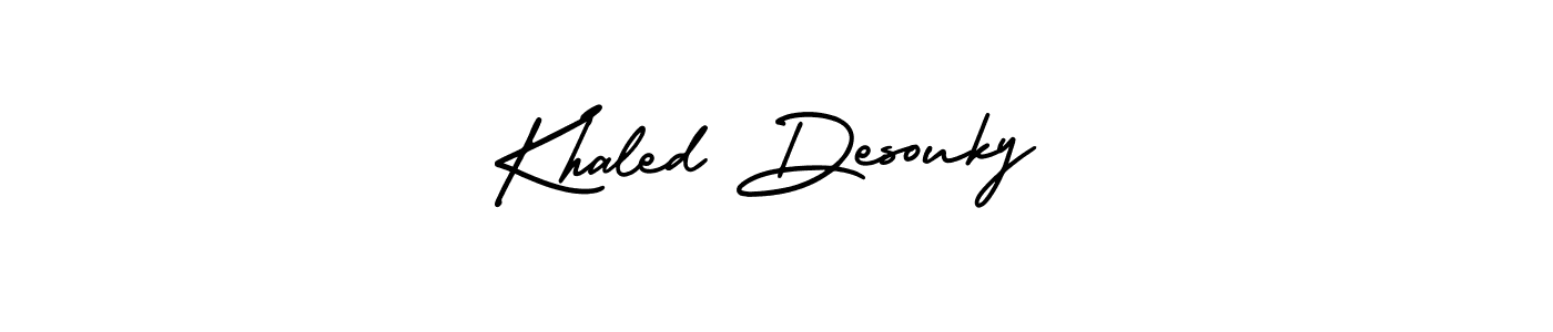 The best way (AmerikaSignatureDemo-Regular) to make a short signature is to pick only two or three words in your name. The name Khaled Desouky include a total of six letters. For converting this name. Khaled Desouky signature style 3 images and pictures png