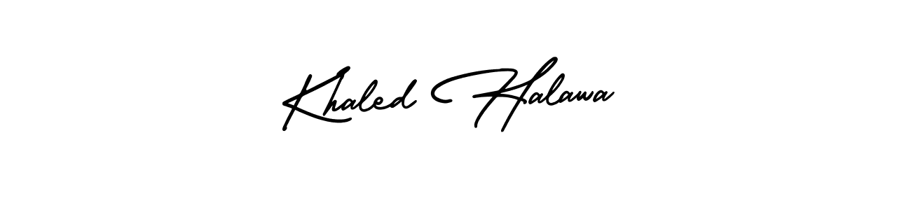 Make a beautiful signature design for name Khaled Halawa. With this signature (AmerikaSignatureDemo-Regular) style, you can create a handwritten signature for free. Khaled Halawa signature style 3 images and pictures png