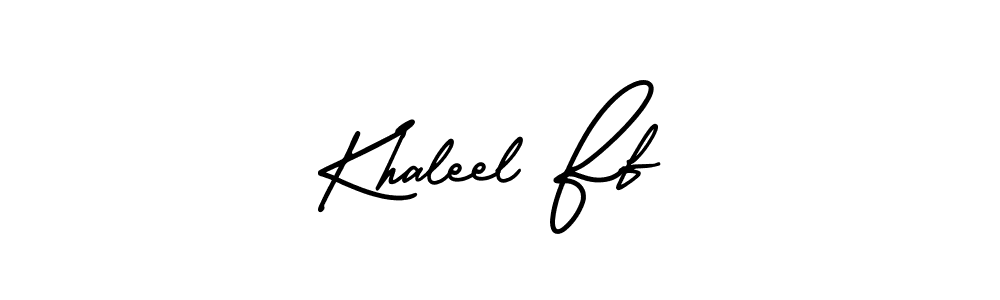 This is the best signature style for the Khaleel Ff name. Also you like these signature font (AmerikaSignatureDemo-Regular). Mix name signature. Khaleel Ff signature style 3 images and pictures png