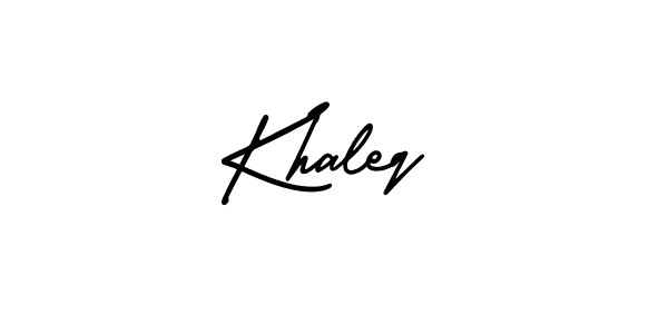 You should practise on your own different ways (AmerikaSignatureDemo-Regular) to write your name (Khaleq) in signature. don't let someone else do it for you. Khaleq signature style 3 images and pictures png