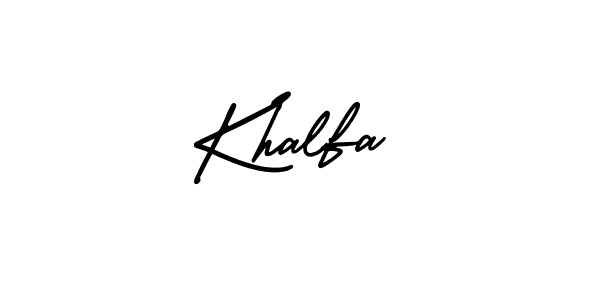 The best way (AmerikaSignatureDemo-Regular) to make a short signature is to pick only two or three words in your name. The name Khalfa include a total of six letters. For converting this name. Khalfa signature style 3 images and pictures png