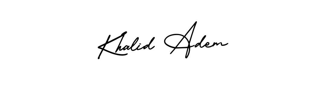 Use a signature maker to create a handwritten signature online. With this signature software, you can design (AmerikaSignatureDemo-Regular) your own signature for name Khalid Adem. Khalid Adem signature style 3 images and pictures png