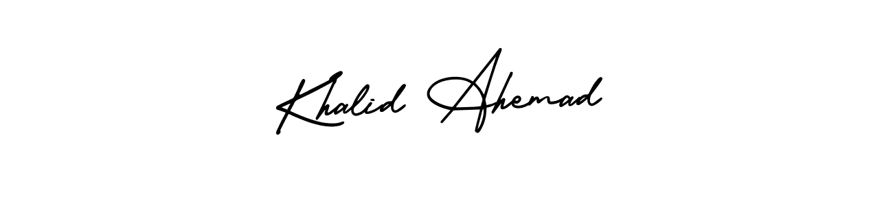 Use a signature maker to create a handwritten signature online. With this signature software, you can design (AmerikaSignatureDemo-Regular) your own signature for name Khalid Ahemad. Khalid Ahemad signature style 3 images and pictures png