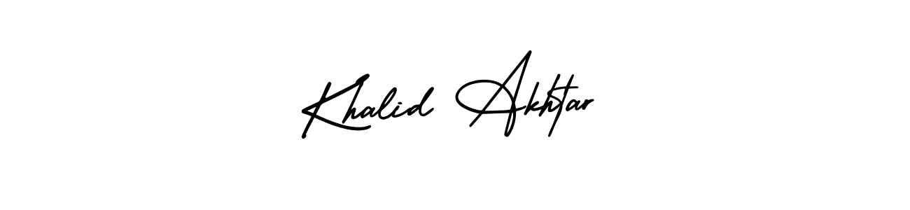 Create a beautiful signature design for name Khalid Akhtar. With this signature (AmerikaSignatureDemo-Regular) fonts, you can make a handwritten signature for free. Khalid Akhtar signature style 3 images and pictures png