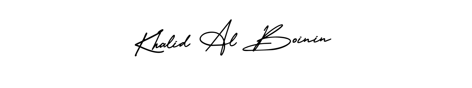 This is the best signature style for the Khalid Al Boinin name. Also you like these signature font (AmerikaSignatureDemo-Regular). Mix name signature. Khalid Al Boinin signature style 3 images and pictures png