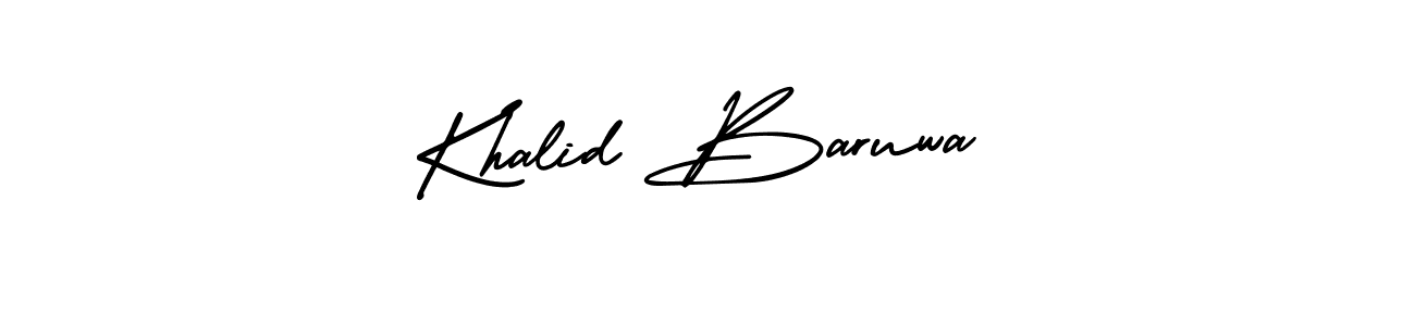 AmerikaSignatureDemo-Regular is a professional signature style that is perfect for those who want to add a touch of class to their signature. It is also a great choice for those who want to make their signature more unique. Get Khalid Baruwa name to fancy signature for free. Khalid Baruwa signature style 3 images and pictures png