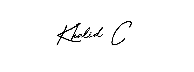 if you are searching for the best signature style for your name Khalid C. so please give up your signature search. here we have designed multiple signature styles  using AmerikaSignatureDemo-Regular. Khalid C signature style 3 images and pictures png