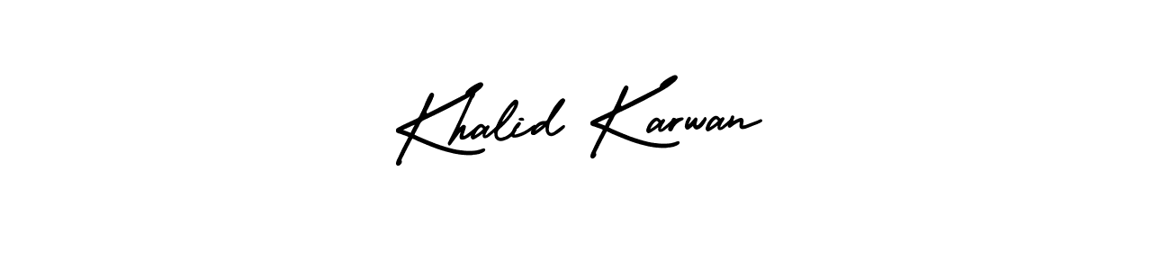 How to Draw Khalid Karwan signature style? AmerikaSignatureDemo-Regular is a latest design signature styles for name Khalid Karwan. Khalid Karwan signature style 3 images and pictures png