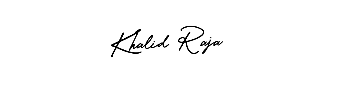 The best way (AmerikaSignatureDemo-Regular) to make a short signature is to pick only two or three words in your name. The name Khalid Raja include a total of six letters. For converting this name. Khalid Raja signature style 3 images and pictures png