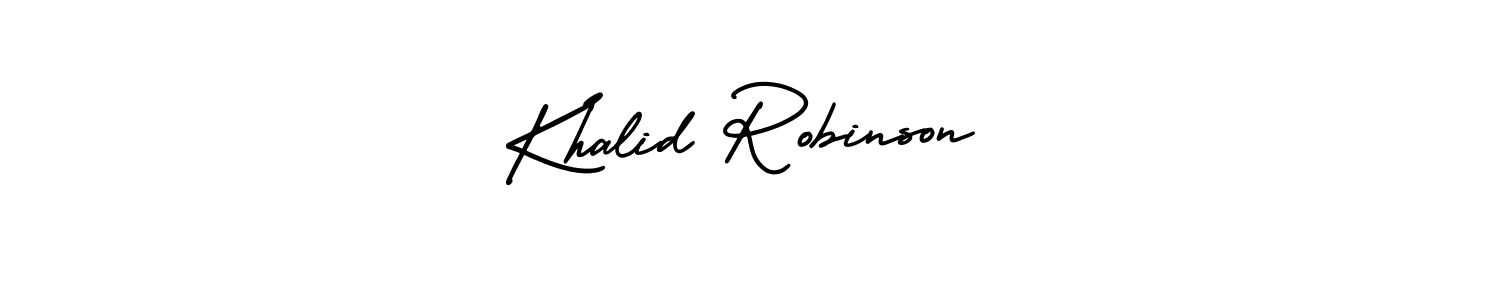 if you are searching for the best signature style for your name Khalid Robinson. so please give up your signature search. here we have designed multiple signature styles  using AmerikaSignatureDemo-Regular. Khalid Robinson signature style 3 images and pictures png