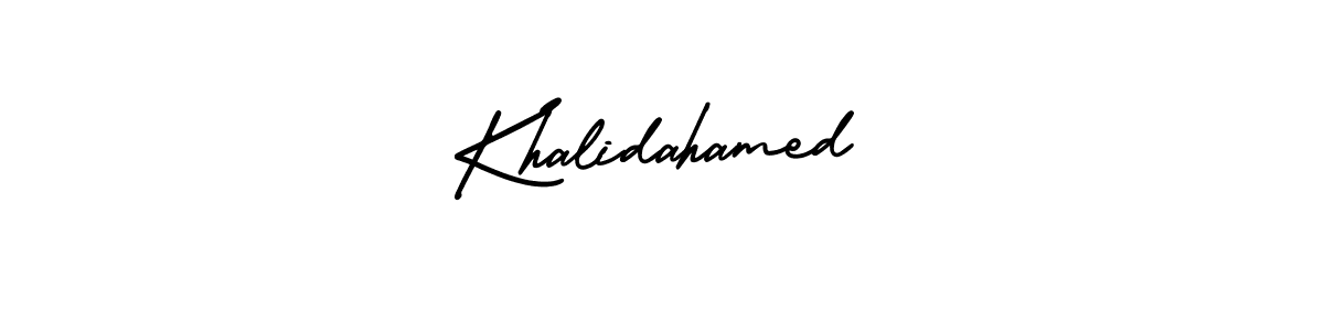 This is the best signature style for the Khalidahamed name. Also you like these signature font (AmerikaSignatureDemo-Regular). Mix name signature. Khalidahamed signature style 3 images and pictures png