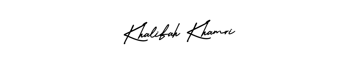 Use a signature maker to create a handwritten signature online. With this signature software, you can design (AmerikaSignatureDemo-Regular) your own signature for name Khalifah Khamri. Khalifah Khamri signature style 3 images and pictures png