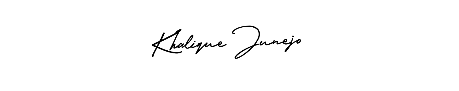 See photos of Khalique Junejo official signature by Spectra . Check more albums & portfolios. Read reviews & check more about AmerikaSignatureDemo-Regular font. Khalique Junejo signature style 3 images and pictures png