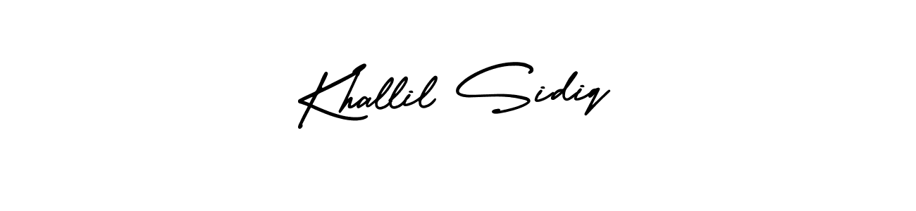 You should practise on your own different ways (AmerikaSignatureDemo-Regular) to write your name (Khallil Sidiq) in signature. don't let someone else do it for you. Khallil Sidiq signature style 3 images and pictures png