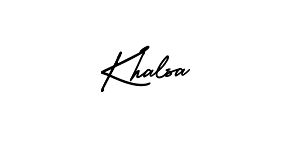 Use a signature maker to create a handwritten signature online. With this signature software, you can design (AmerikaSignatureDemo-Regular) your own signature for name Khalsa. Khalsa signature style 3 images and pictures png