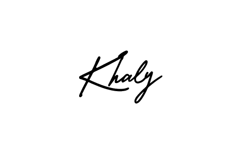 Similarly AmerikaSignatureDemo-Regular is the best handwritten signature design. Signature creator online .You can use it as an online autograph creator for name Khaly. Khaly signature style 3 images and pictures png