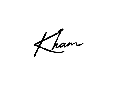 The best way (AmerikaSignatureDemo-Regular) to make a short signature is to pick only two or three words in your name. The name Kham include a total of six letters. For converting this name. Kham signature style 3 images and pictures png