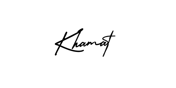 The best way (AmerikaSignatureDemo-Regular) to make a short signature is to pick only two or three words in your name. The name Khamat include a total of six letters. For converting this name. Khamat signature style 3 images and pictures png