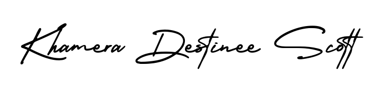 Also You can easily find your signature by using the search form. We will create Khamera Destinee Scott name handwritten signature images for you free of cost using AmerikaSignatureDemo-Regular sign style. Khamera Destinee Scott signature style 3 images and pictures png