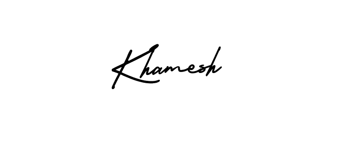 How to make Khamesh signature? AmerikaSignatureDemo-Regular is a professional autograph style. Create handwritten signature for Khamesh name. Khamesh signature style 3 images and pictures png