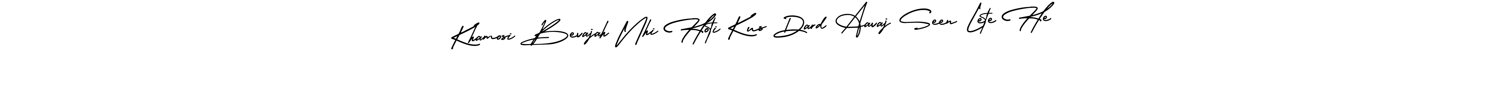 This is the best signature style for the Khamosi Bevajah Nhi Hoti Kus Dard Aavaj Seen Lete He name. Also you like these signature font (AmerikaSignatureDemo-Regular). Mix name signature. Khamosi Bevajah Nhi Hoti Kus Dard Aavaj Seen Lete He signature style 3 images and pictures png
