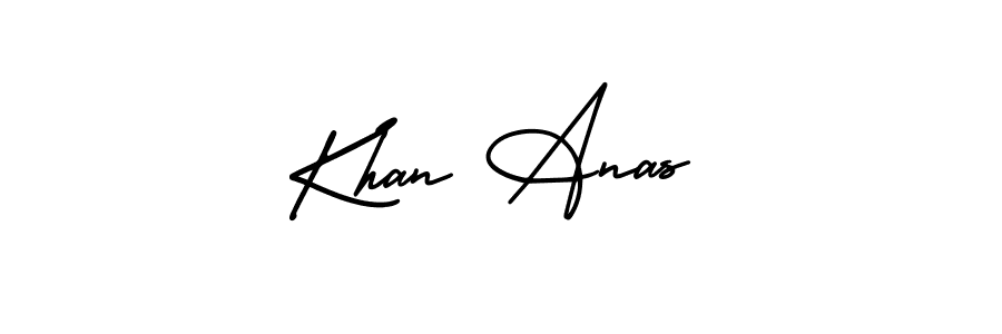 if you are searching for the best signature style for your name Khan Anas. so please give up your signature search. here we have designed multiple signature styles  using AmerikaSignatureDemo-Regular. Khan Anas signature style 3 images and pictures png