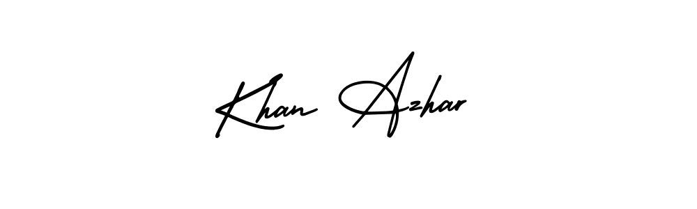 It looks lik you need a new signature style for name Khan Azhar. Design unique handwritten (AmerikaSignatureDemo-Regular) signature with our free signature maker in just a few clicks. Khan Azhar signature style 3 images and pictures png