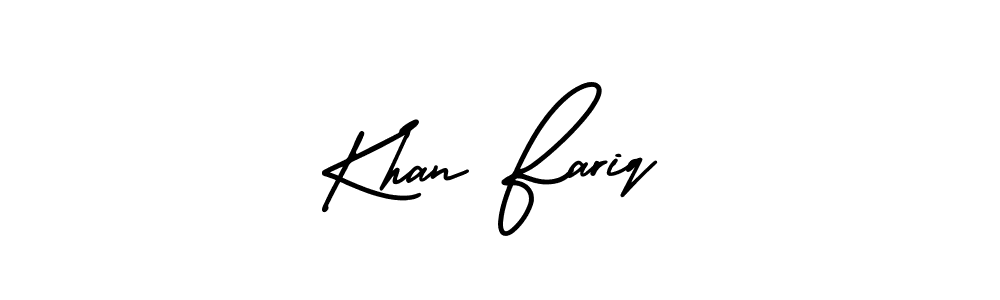 if you are searching for the best signature style for your name Khan Fariq. so please give up your signature search. here we have designed multiple signature styles  using AmerikaSignatureDemo-Regular. Khan Fariq signature style 3 images and pictures png