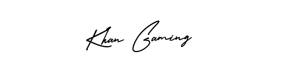 Create a beautiful signature design for name Khan Gaming. With this signature (AmerikaSignatureDemo-Regular) fonts, you can make a handwritten signature for free. Khan Gaming signature style 3 images and pictures png